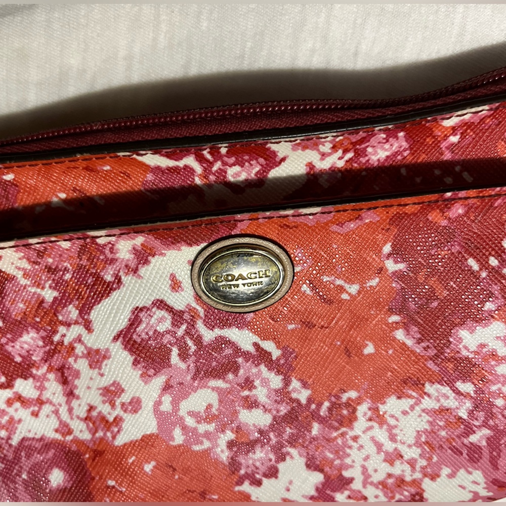 Coach Peyton Floral Pink & Orange Pouch